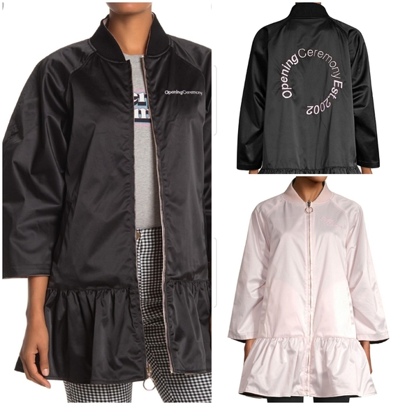 OPENING CEREMONY Reversible Peplum Bomber Jacket - Picture 1 of 14